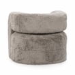 Pemberly Row Plush Faux Fur Polyester Accent Chair Dark Gray