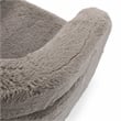 Pemberly Row Plush Faux Fur Polyester Accent Chair Dark Gray