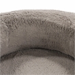 Pemberly Row Plush Faux Fur Polyester Accent Chair Dark Gray