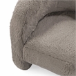 Pemberly Row Plush Faux Fur Polyester Accent Chair Dark Gray