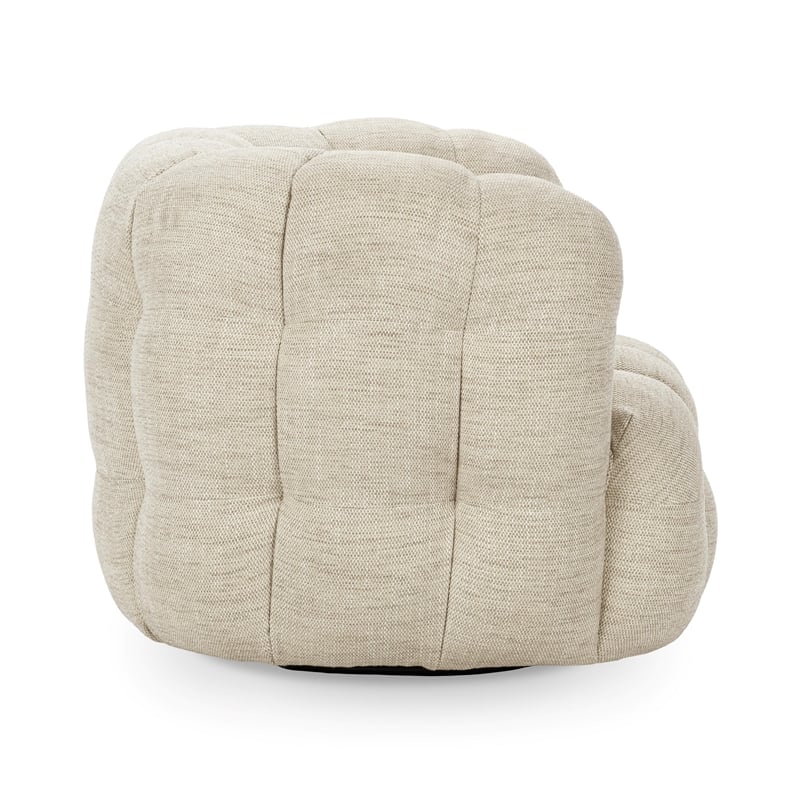 Pemberly Row Swivel Accent Chair Flax Viscose and Polyester Beige