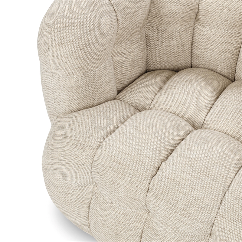 Pemberly Row Swivel Accent Chair Flax Viscose and Polyester Beige