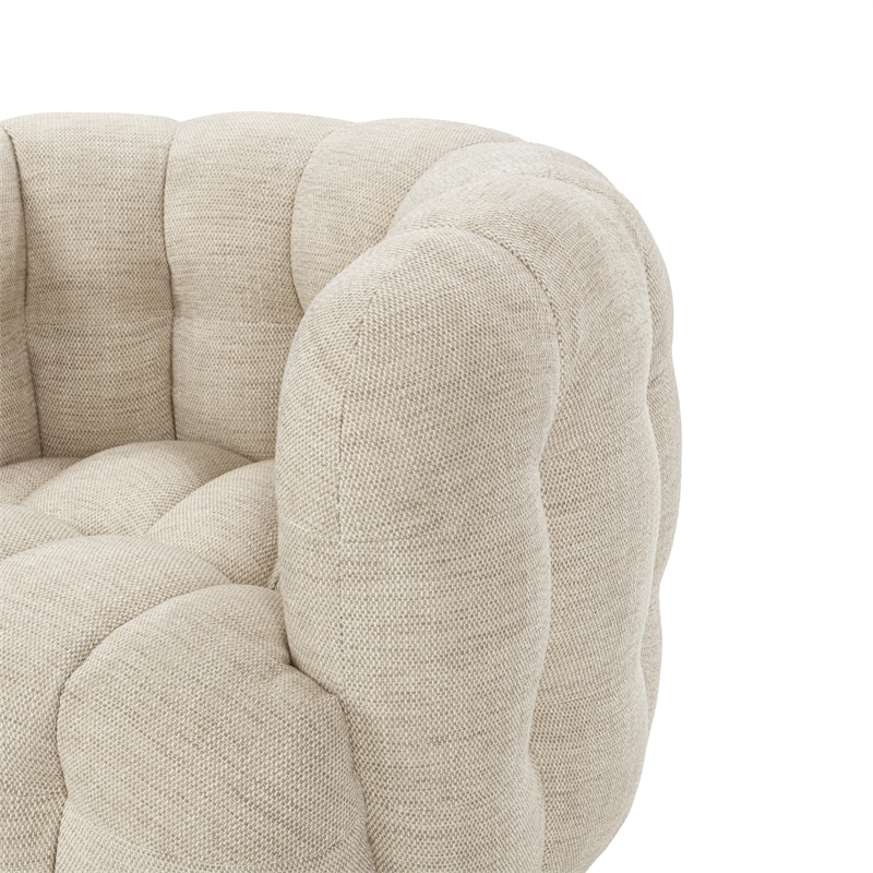 Pemberly Row Swivel Accent Chair Flax Viscose and Polyester Beige