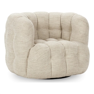 Pemberly Row Swivel Accent Chair Flax Viscose and Polyester Beige