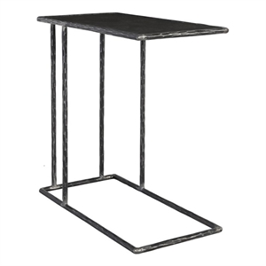 Pemberly Row Modern Transitional Black Finish Metal Accent Table