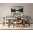 Pemberly Row Modern Transitional Square Aged Oak Wood Dining Table