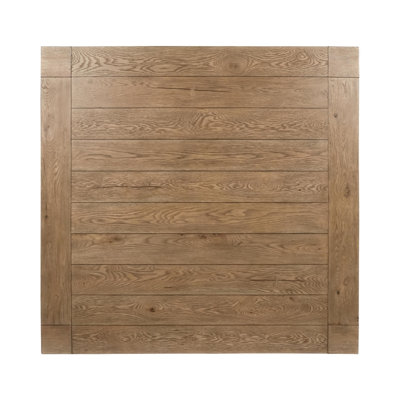 Pemberly Row Modern Transitional Square Aged Oak Wood Dining Table