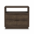 Pemberly Row Transitional 2-Drawer Wood Nightstand in Brown Finish