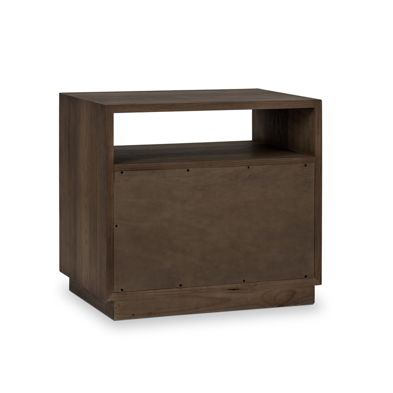 Pemberly Row Transitional 2-Drawer Wood Nightstand in Brown Finish