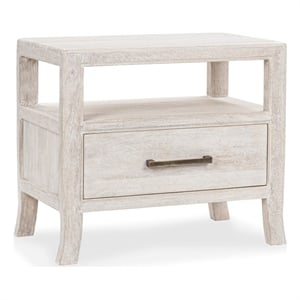 Pemberly Row Transitional Mango Wood Nightstand White Finish