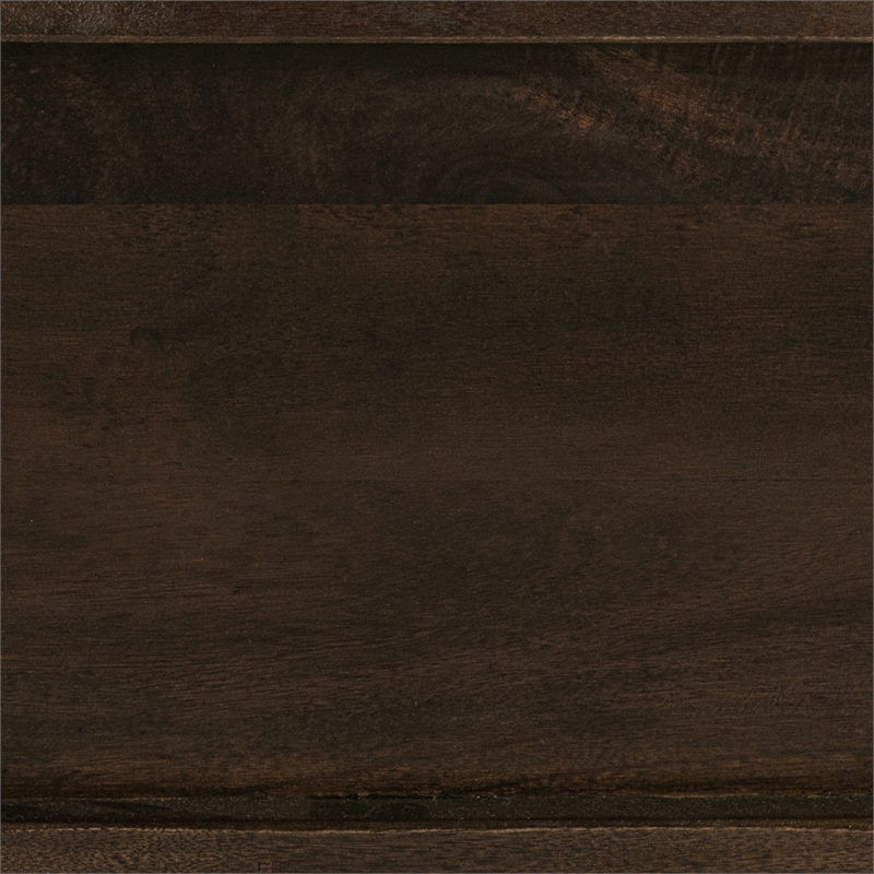 Pemberly Row Transitional Mango Wood Queen Bed in Brown Finish
