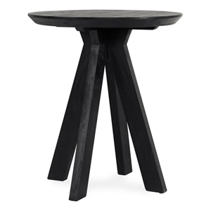 Pemberly Row Transitional 32&quot Round Mango Wood Counter Table in Black