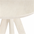 Pemberly Row Transitional Round Mango Wood Bar Height Table White