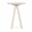 Pemberly Row Transitional Round Mango Wood Bar Height Table White