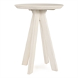 Pemberly Row Transitional Round Mango Wood Bar Height Table White