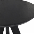 Pemberly Row Transitional Round Mango Wood Bar Height Table Black
