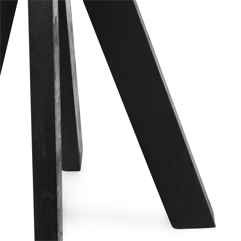 Pemberly Row Transitional Round Mango Wood Bar Height Table Black