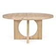 Pemberly Row Transitional Mango Wood Natural Round Dining Table