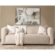 Pemberly Row Transitional Upholstered Polyester Fabric Sofa Beige