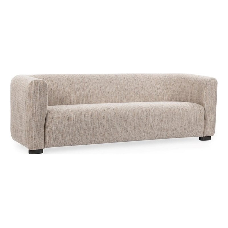 Pemberly Row Transitional Upholstered Polyester Fabric Sofa Beige