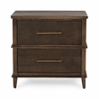 Pemberly Row Traditional 2-Drawer Mango Wood Nightstand Brown