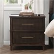 Pemberly Row Traditional 2-Drawer Mango Wood Nightstand Brown