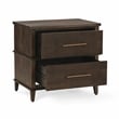 Pemberly Row Traditional 2-Drawer Mango Wood Nightstand Brown