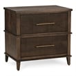 Pemberly Row Traditional 2-Drawer Mango Wood Nightstand Brown