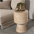 Pemberly Row Contemporary Outdoor Beige Concrete Accent Table