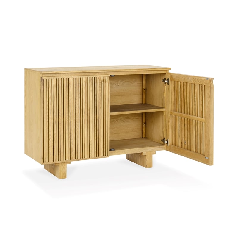 Pemberly Row Transitional Oak Wood 2-Door Sideboard Buffet Natural