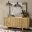 Pemberly Row Transitional Oak Wood 4-Door Sideboard Buffet Natural