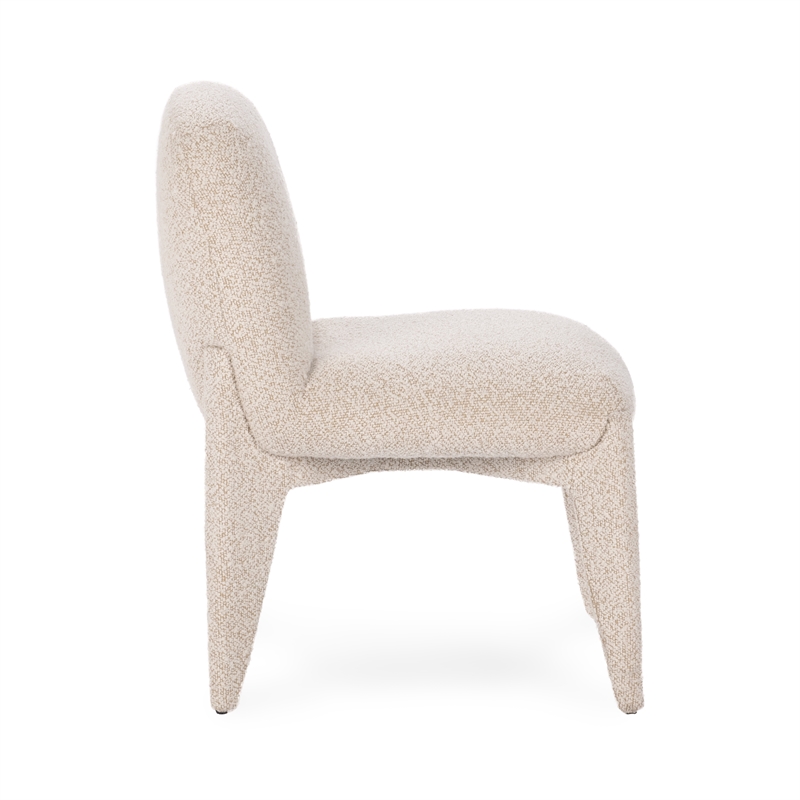 Pemberly Row Upholstered Polyester Fabric Dining Chair Cream