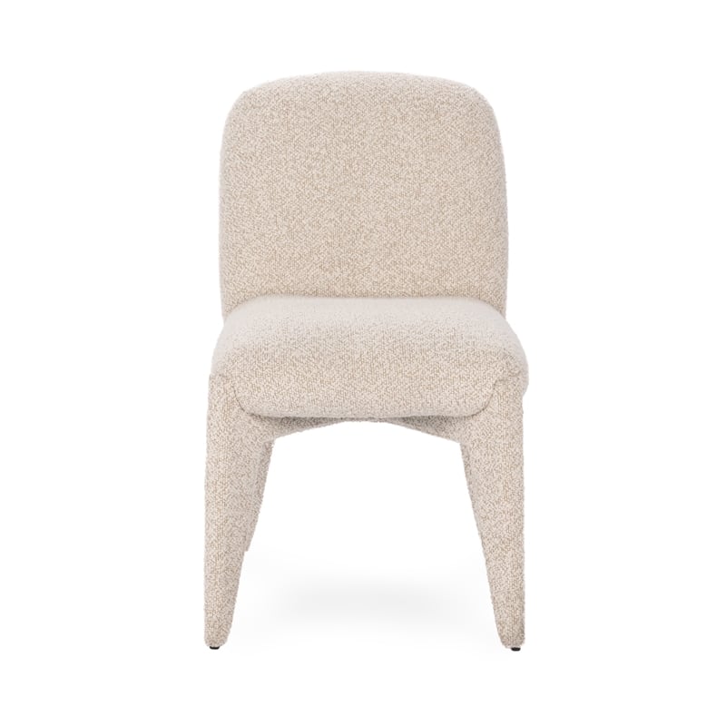 Pemberly Row Upholstered Polyester Fabric Dining Chair Cream