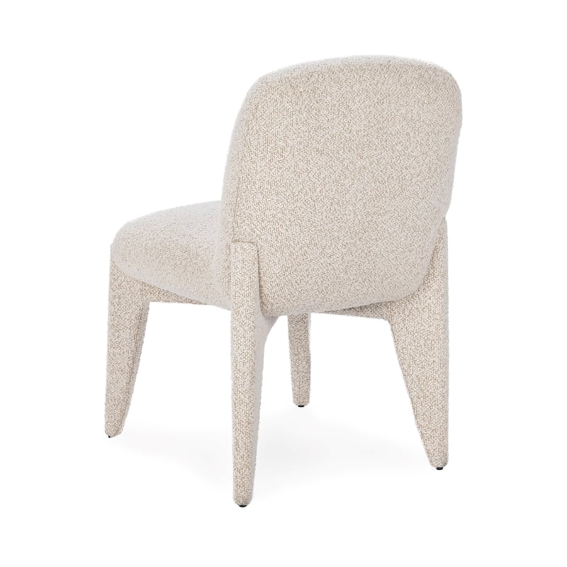 Pemberly Row Upholstered Polyester Fabric Dining Chair Cream