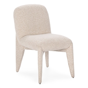 Pemberly Row Upholstered Polyester Fabric Dining Chair Cream