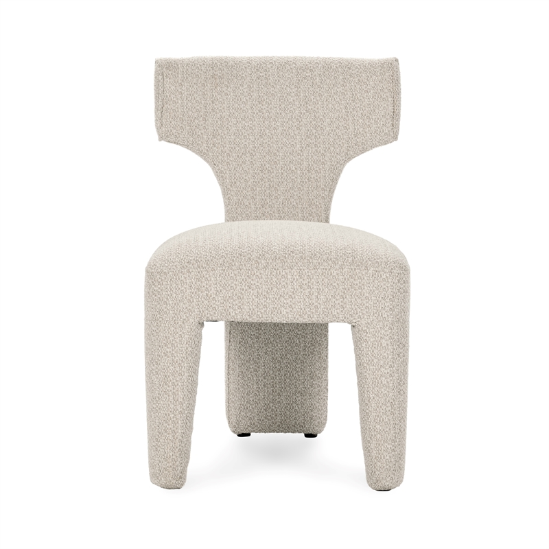 Pemberly Row Upholstered Polyester Fabric Dining Chair Cream