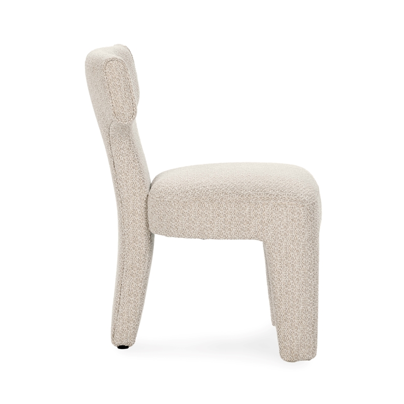 Pemberly Row Upholstered Polyester Fabric Dining Chair Cream