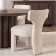 Pemberly Row Upholstered Polyester Fabric Dining Chair Cream
