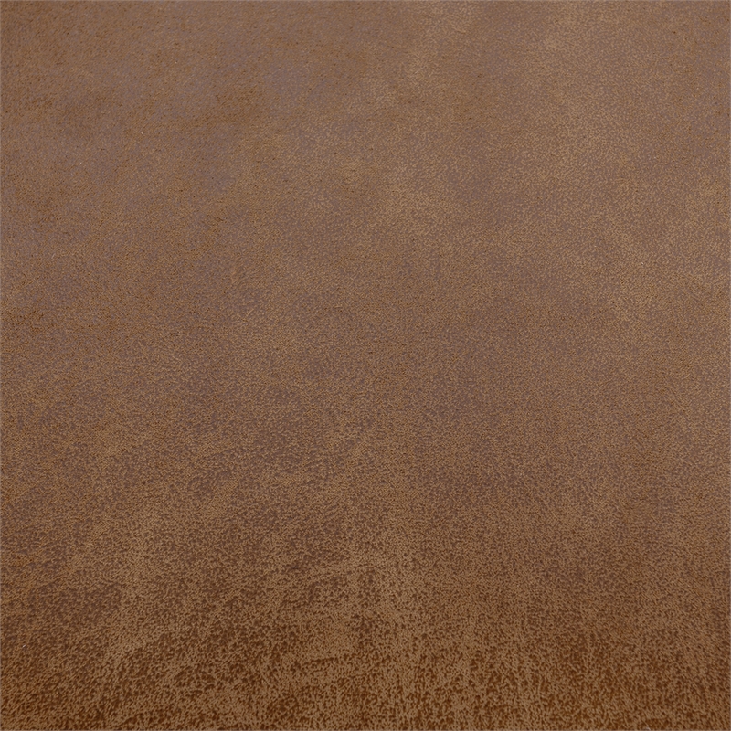 Pemberly Row Transitional Upholstered Brown Leather Fabric Dining Chair