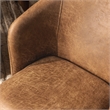 Pemberly Row Transitional Upholstered Brown Leather Fabric Dining Chair