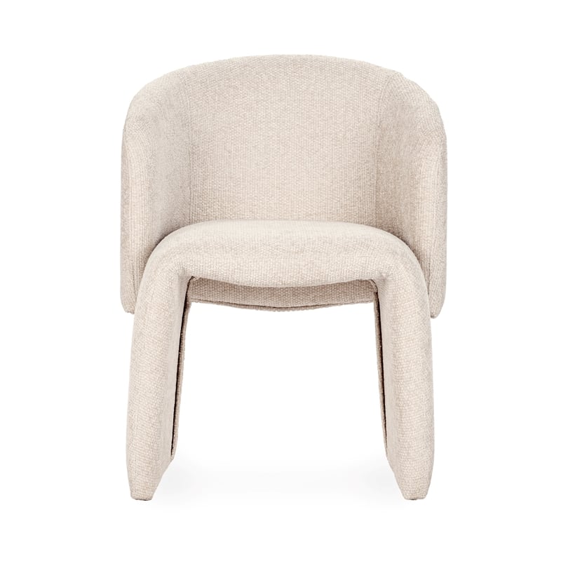 Pemberly Row Upholstered Polyester Fabric Dining Chair Natural