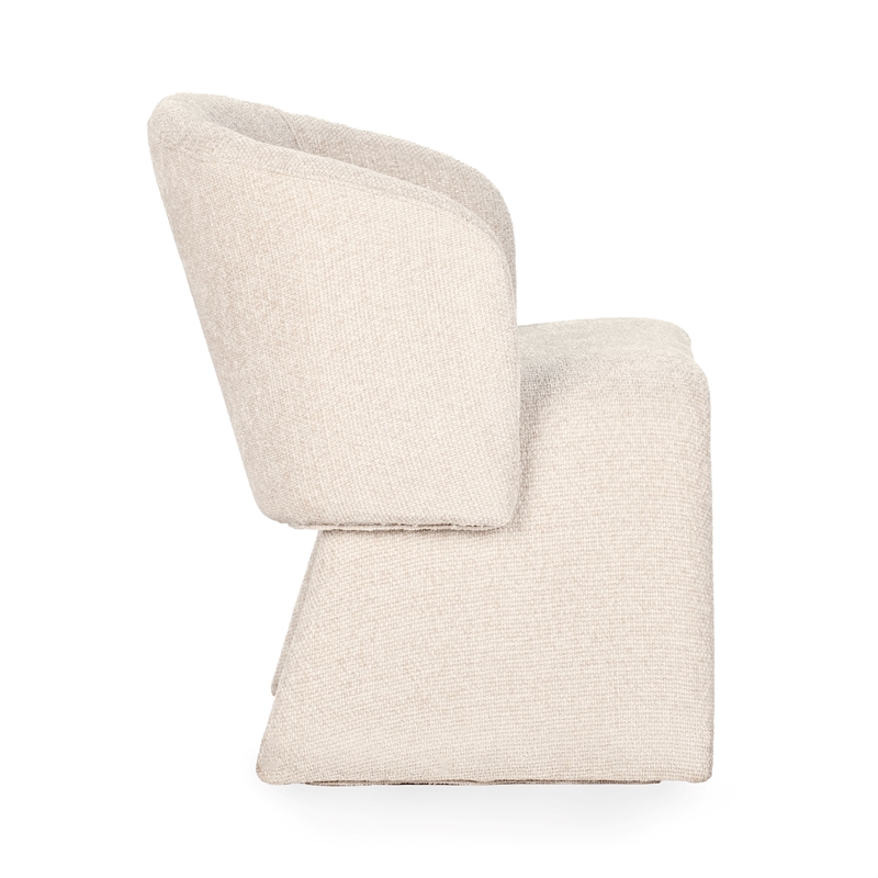 Pemberly Row Upholstered Polyester Fabric Dining Chair Natural