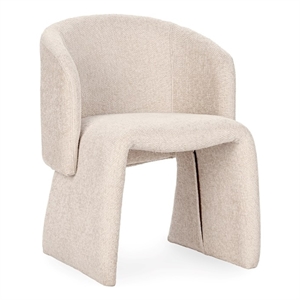 Pemberly Row Upholstered Polyester Fabric Dining Chair Natural