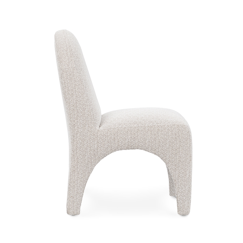 Pemberly Row Set of 2 Upholstered Polyester Fabric Dining Chair Cream