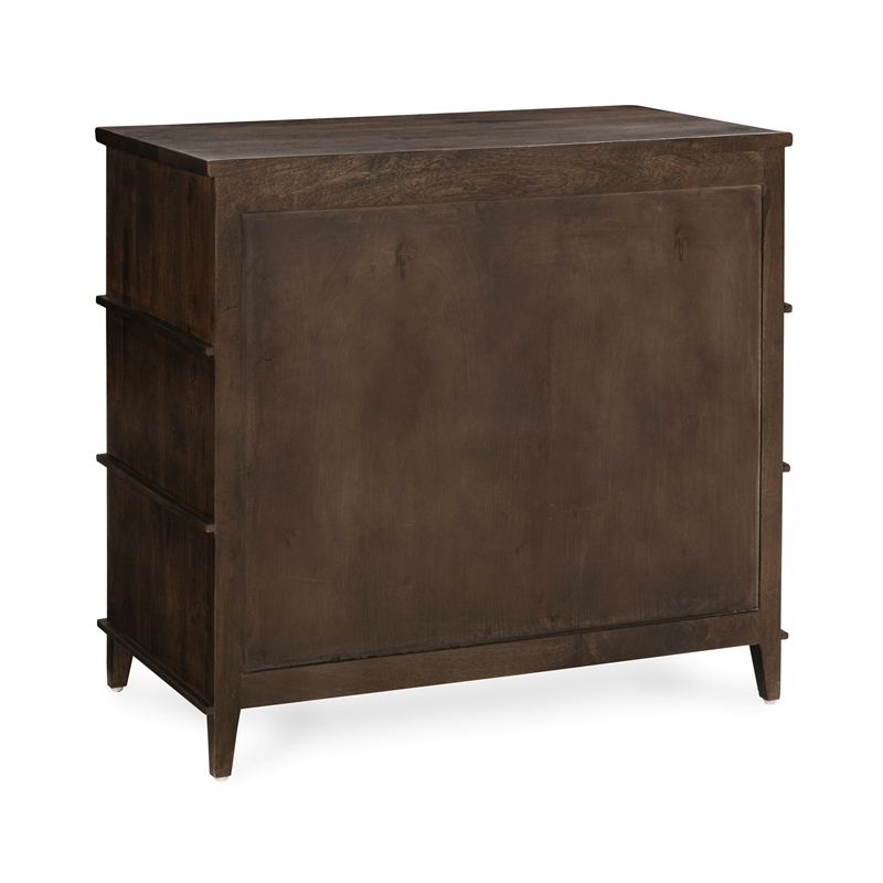 Pemberly Row Traditional 3-Drawer Mango Wood Chest Cabinet Brown