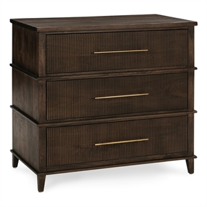 Pemberly Row Traditional 3-Drawer Mango Wood Chest Cabinet Brown