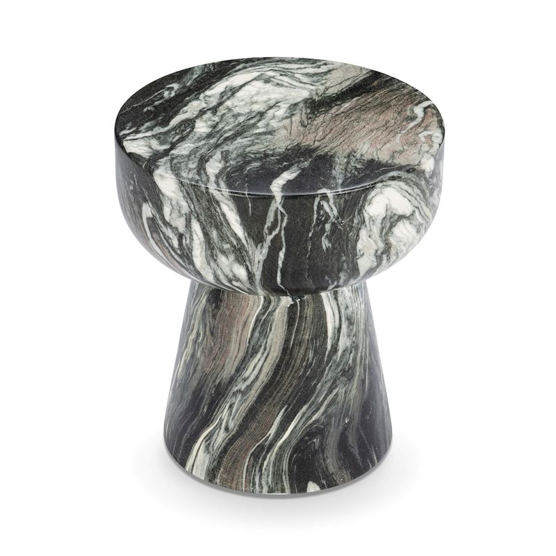 Pemberly Row Contemporary Concrete Outdoor Green Finish Stool