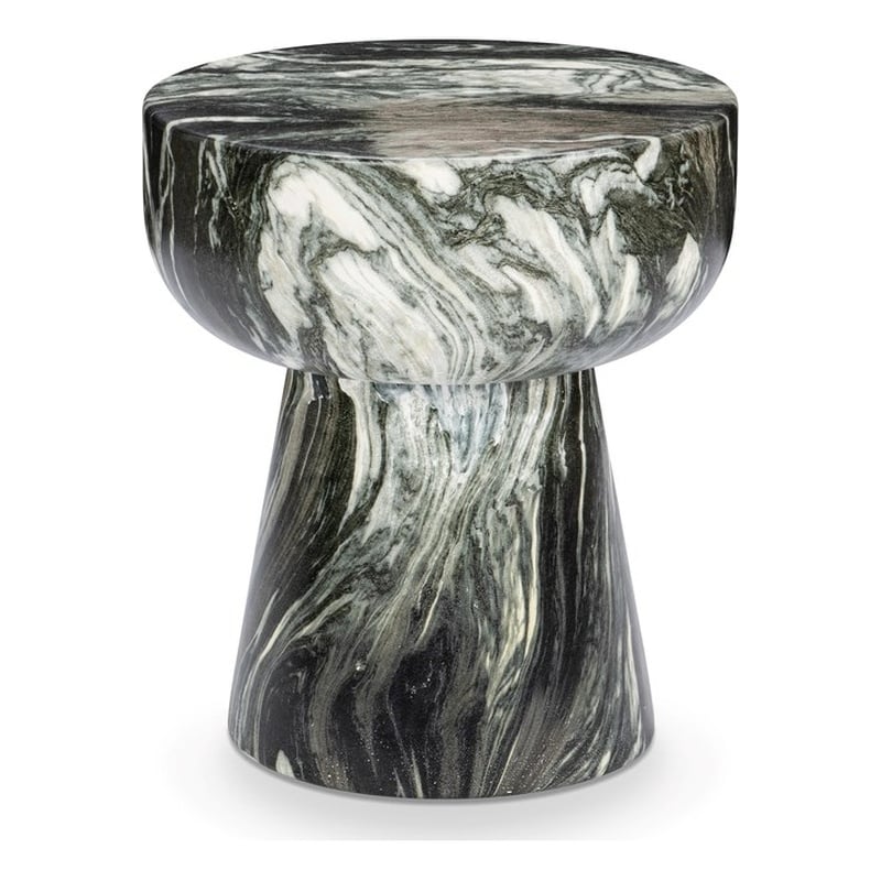 Pemberly Row Contemporary Concrete Outdoor Green Finish Stool