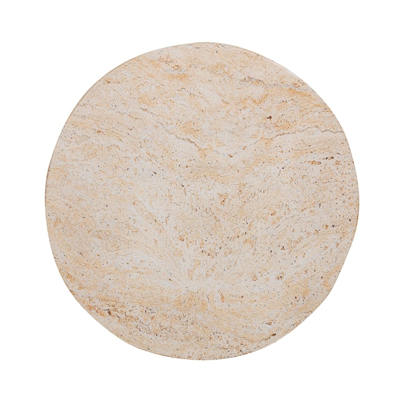 Pemberly Row Contemporary Concrete Outdoor Stool Beige Finish