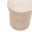 Pemberly Row Contemporary Concrete Outdoor Stool Beige Finish